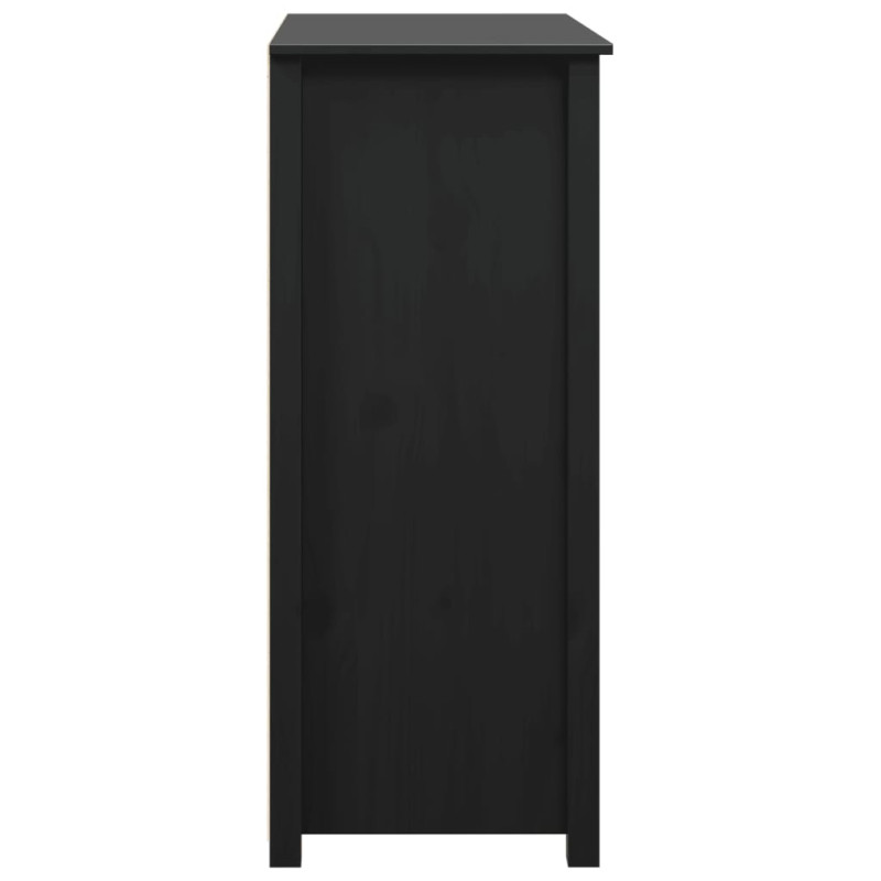 Szafka, czarna, 83x41,5x100 cm, lite drewno sosnowe