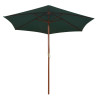 Parasol ogrodowy, 270x270 cm, drewno, zielony