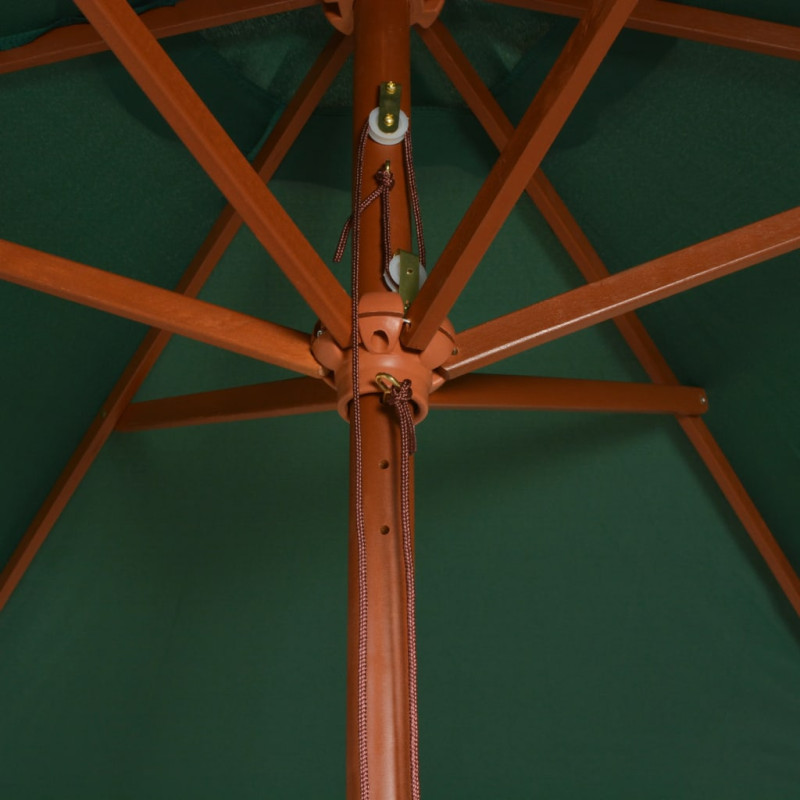 Parasol ogrodowy, 270x270 cm, drewno, zielony
