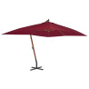 Wiszący parasol z drewnianym słupkiem, 400x300 cm, bordowy