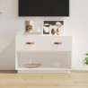 Szafka pod telewizor, biała, 90x40x60 cm, lite drewno sosnowe