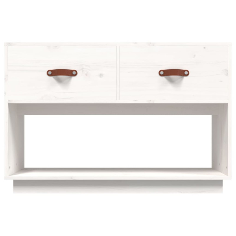 Szafka pod telewizor, biała, 90x40x60 cm, lite drewno sosnowe