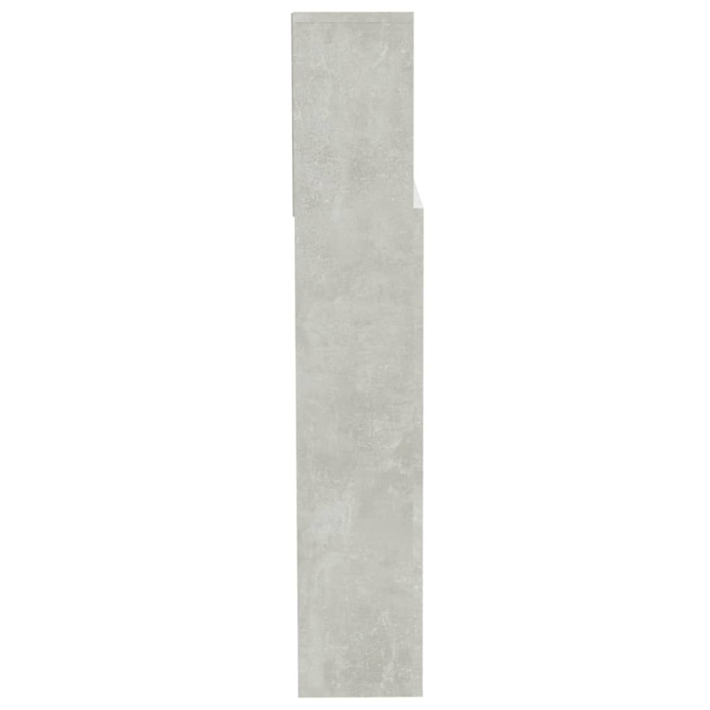 Wezgłowie łóżka z półkami, szarość betonu, 200x19x103,5 cm