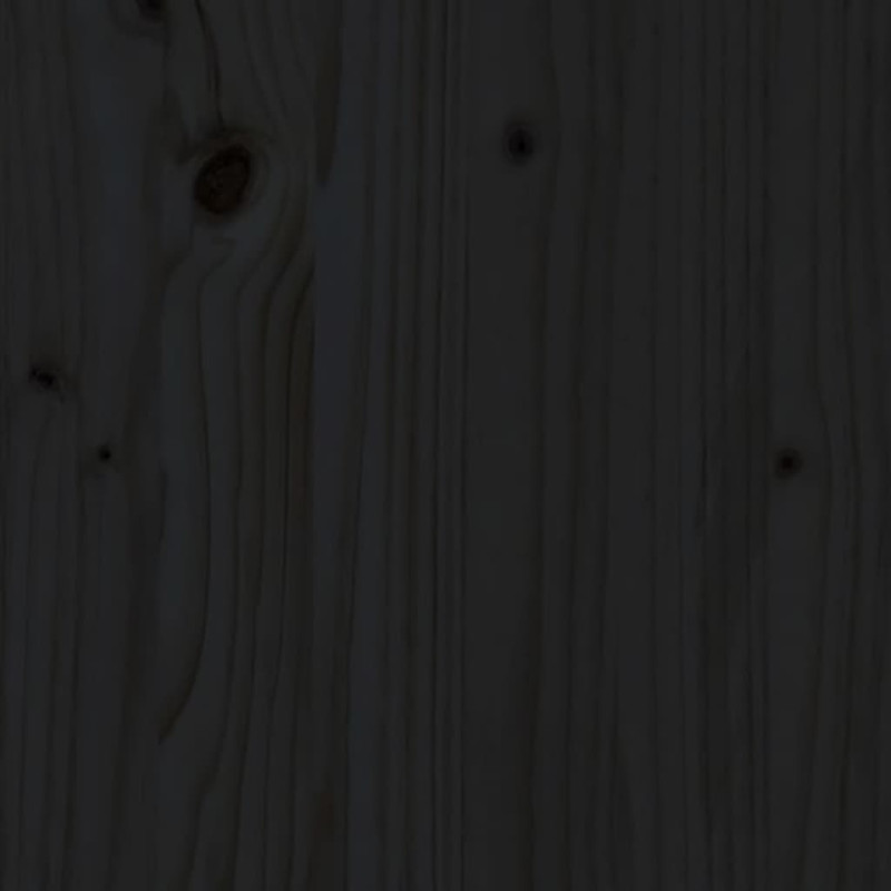 Rama łóżka, czarna, 200 x 200 cm, lite drewno