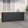 Szafka ogrodowa, czarna, 198x55,5x80 cm, rattan PE