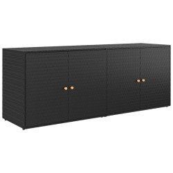 Szafka ogrodowa, czarna, 198x55,5x80 cm, rattan PE