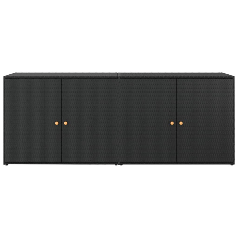Szafka ogrodowa, czarna, 198x55,5x80 cm, rattan PE