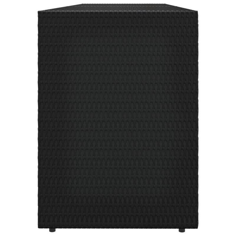 Szafka ogrodowa, czarna, 198x55,5x80 cm, rattan PE