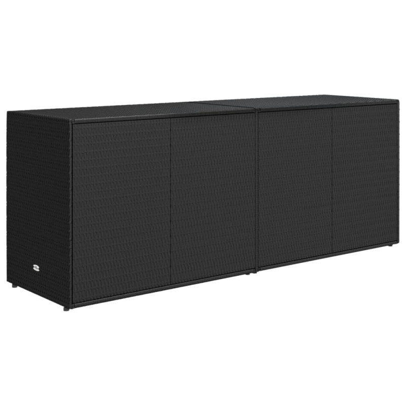 Szafka ogrodowa, czarna, 198x55,5x80 cm, rattan PE