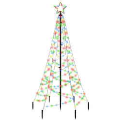Choinka z kołkiem gruntowym, 200 kolorowych LED, 180 cm