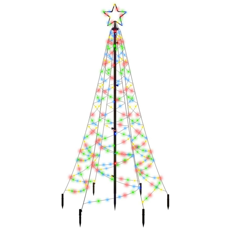 Choinka z kołkiem gruntowym, 200 kolorowych LED, 180 cm