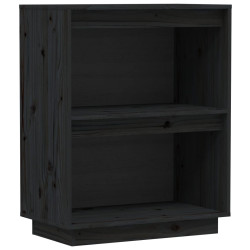Szafka, czarna, 60x34x75 cm, lite drewno sosnowe