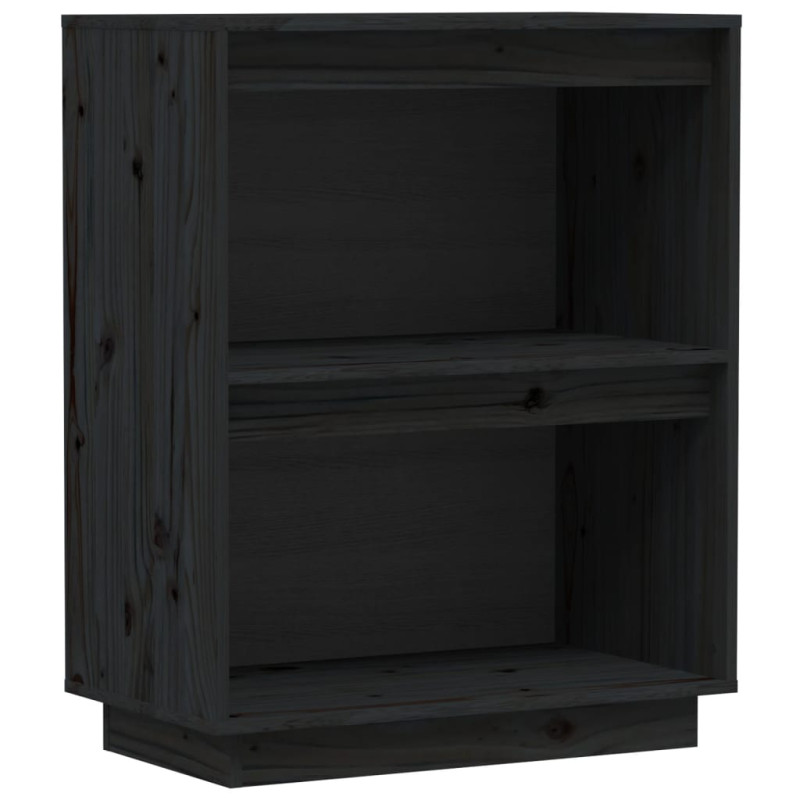 Szafka, czarna, 60x34x75 cm, lite drewno sosnowe