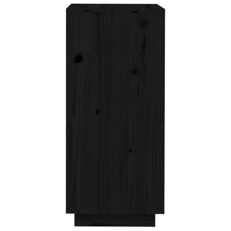 Szafka na buty, czarna, 35x35x80 cm, lite drewno sosnowe