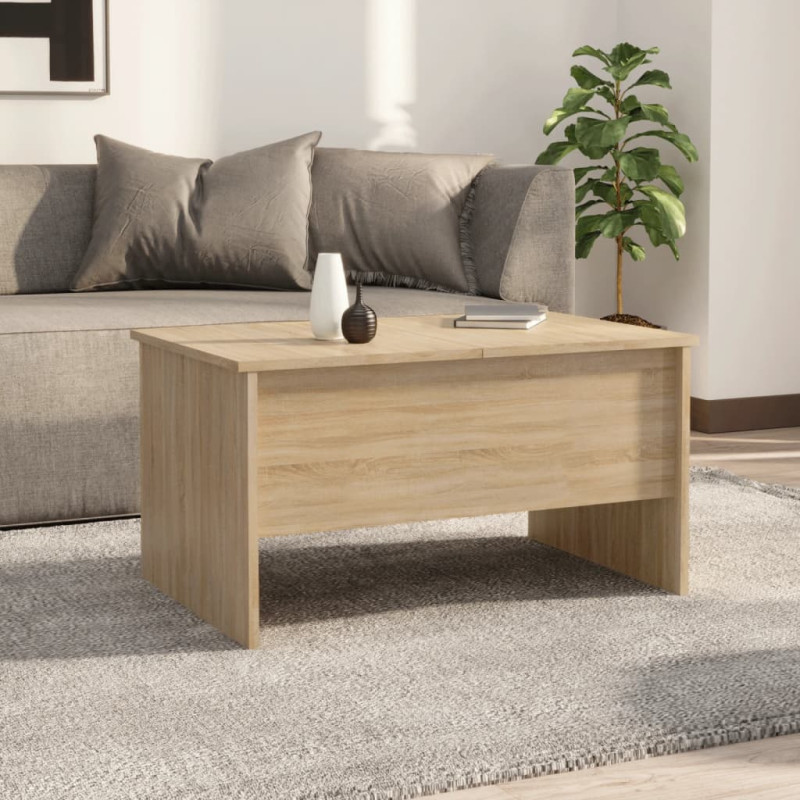 Stolik kawowy, dąb sonoma 80x50x42,5 cm materiał drewnopochodny