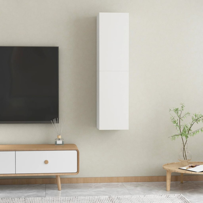 Szafki pod TV, 2 szt., białe, 30,5x30x60 cm