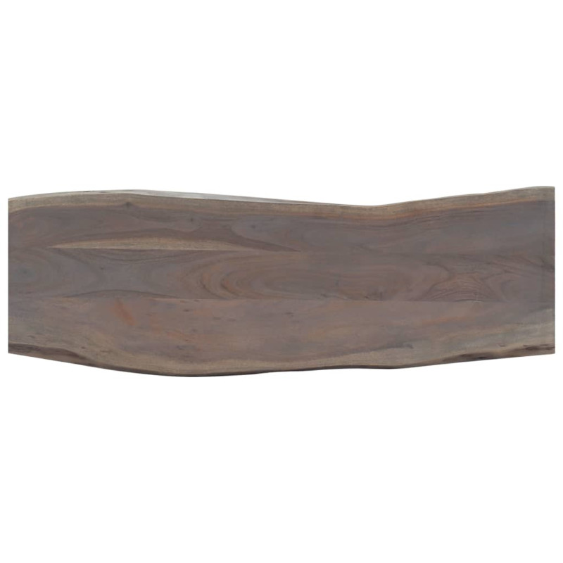 Stolik typu konsola, szary, 115x35x76 cm, akacja i żelazo