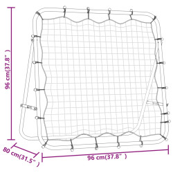 Regulowany rebounder piłkarski, 96x80x96 cm, stali i PE