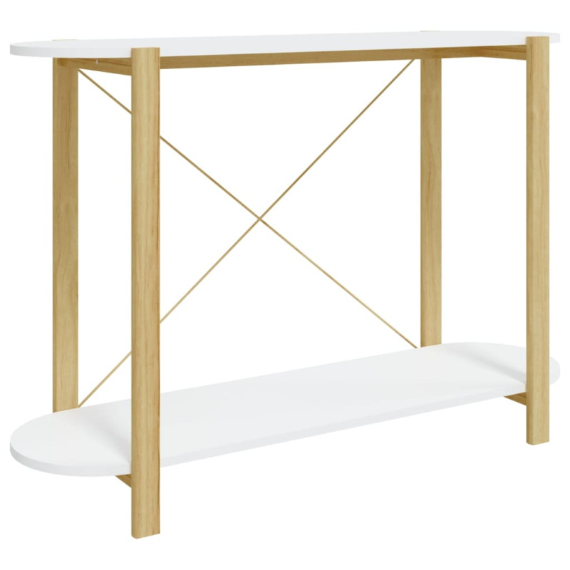 Stolik konsolowy, biały, 110x38x75 cm, materiał drewnopochodny