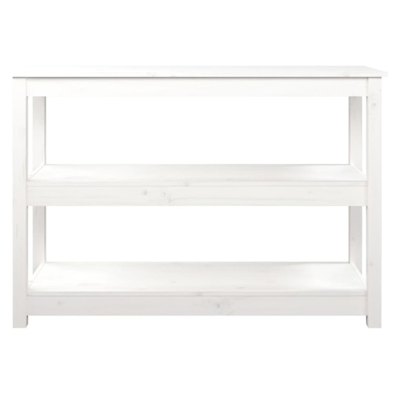 Stolik konsolowy, biały, 110x40x74 cm, lite drewno sosnowe