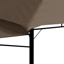 Altana z 2 wysuwanymi daszkami, 3x3x2,75 m, taupe, 180g/m²