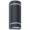 Zewnętrzne lampy ścienne, 2 szt., 35 W, czarne, półokrągłe