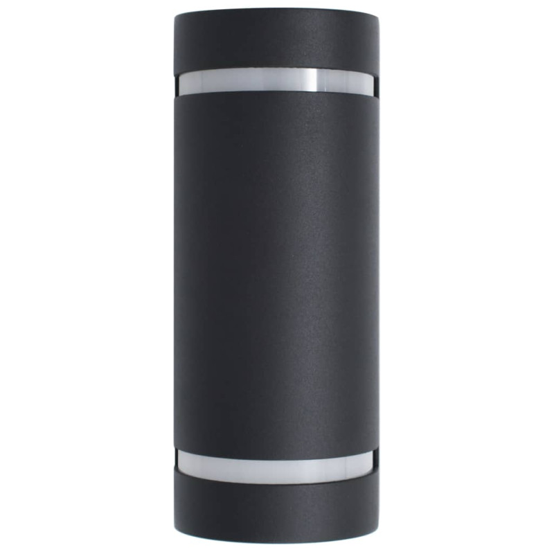 Zewnętrzne lampy ścienne, 2 szt., 35 W, czarne, półokrągłe