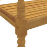 Ławka Batavia z szara poduszką, 150 cm, lite drewno tekowe