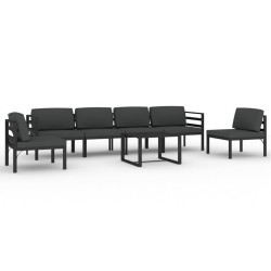7-cz. zestaw mebli ogrodowych, poduszki, aluminium, antracyt