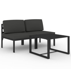 3-cz. zestaw mebli ogrodowych, poduszki, aluminium, antracyt