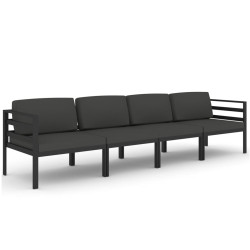 4-cz. zestaw mebli ogrodowych, poduszki, aluminium, antracyt