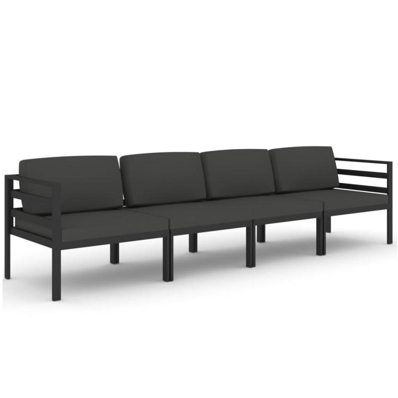 4-cz. zestaw mebli ogrodowych, poduszki, aluminium, antracyt