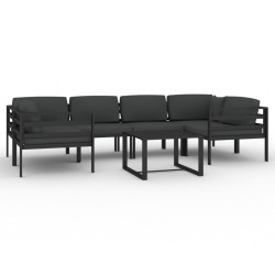 7-cz. zestaw mebli ogrodowych, poduszki, aluminium, antracyt