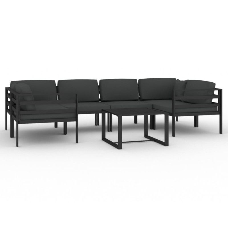 7-cz. zestaw mebli ogrodowych, poduszki, aluminium, antracyt