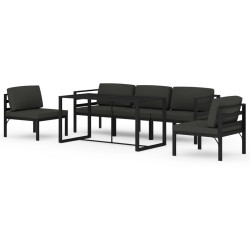 6-cz. zestaw mebli ogrodowych, poduszki, aluminium, antracyt
