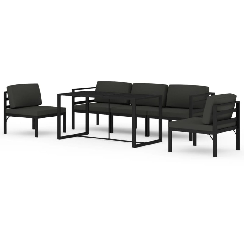 6-cz. zestaw mebli ogrodowych, poduszki, aluminium, antracyt
