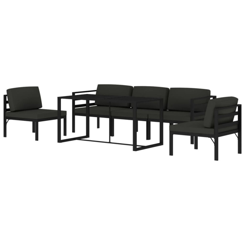 6-cz. zestaw mebli ogrodowych, poduszki, aluminium, antracyt