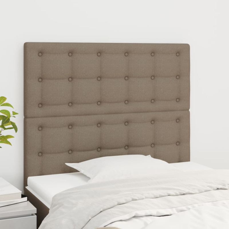 Zagłówki do łóżka, 2 szt., taupe, 90x5x78/88 cm, tkanina