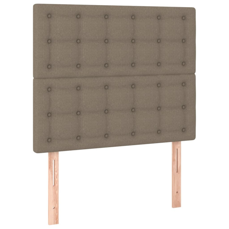 Zagłówki do łóżka, 2 szt., taupe, 90x5x78/88 cm, tkanina