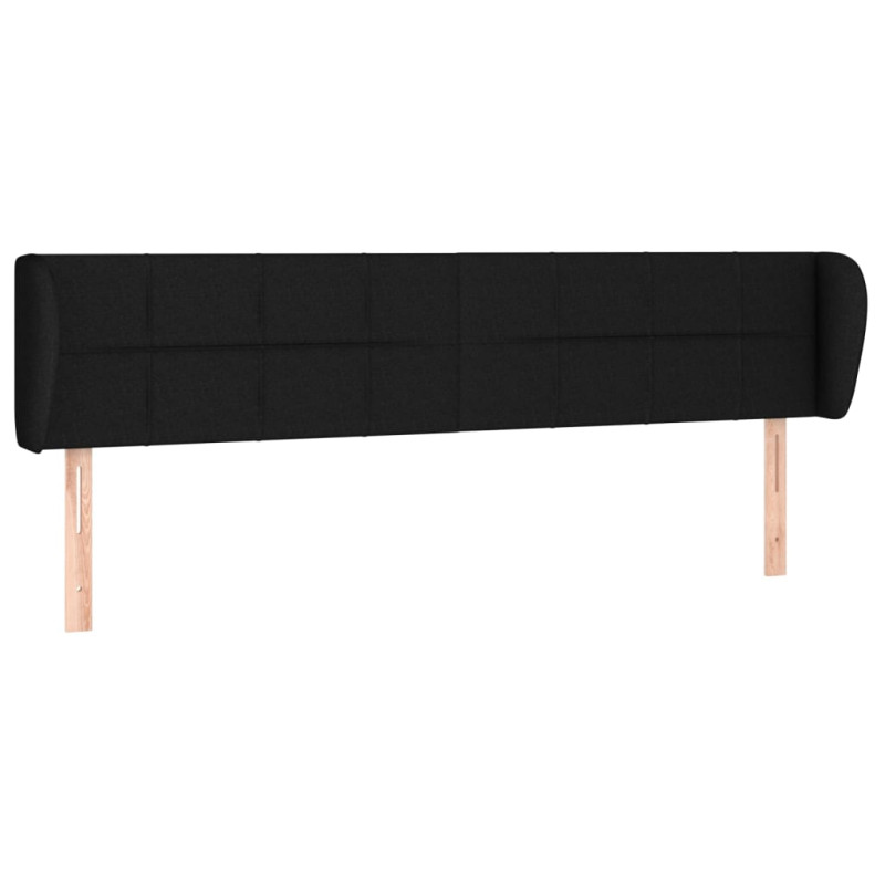 Zagłówek uszak, czarny, 183x23x78/88 cm, tkanina