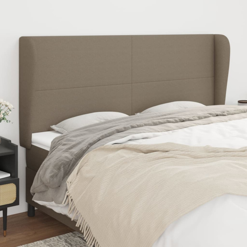 Zagłówek uszak, taupe, 203x23x118/128 cm, tkanina