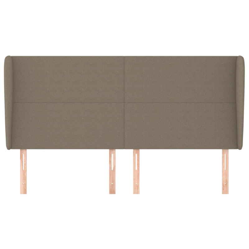 Zagłówek uszak, taupe, 203x23x118/128 cm, tkanina