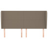 Zagłówek uszak, taupe, 203x23x118/128 cm, tkanina