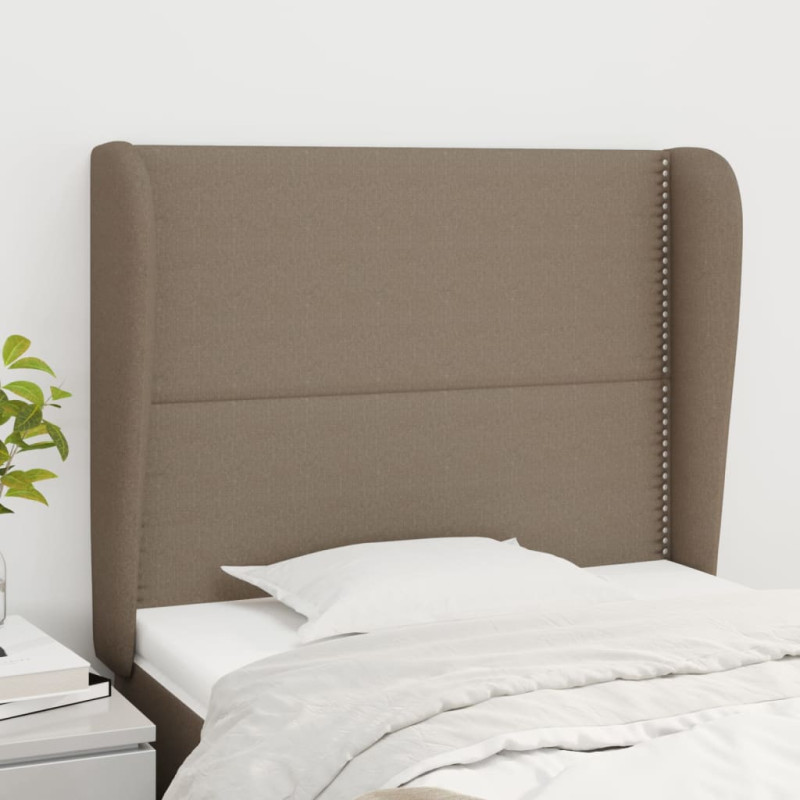 Zagłówek uszak, taupe, 103x23x118/128 cm, tkanina
