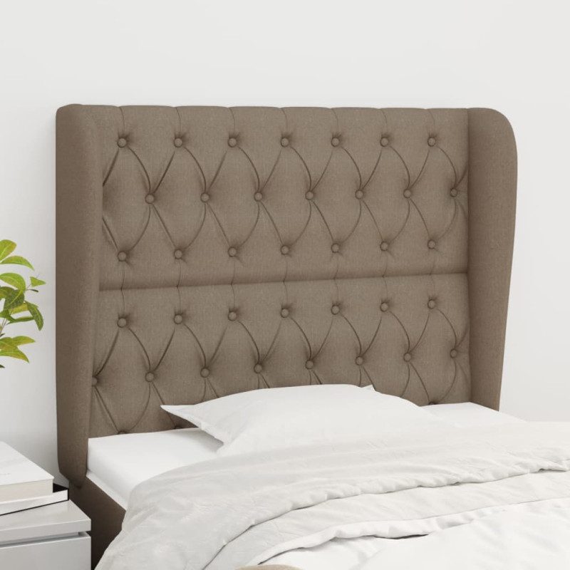 Zagłówek uszak, taupe, 103x23x118/128 cm, tkanina