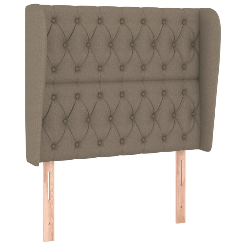 Zagłówek uszak, taupe, 103x23x118/128 cm, tkanina