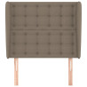 Zagłówek uszak, taupe, 93x23x118/128 cm, tkanina
