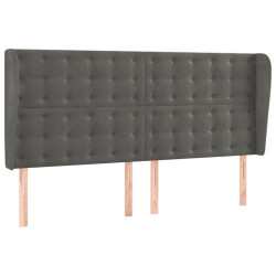 Zagłówek uszak, ciemnoszary, 183x23x118/128 cm, aksamit