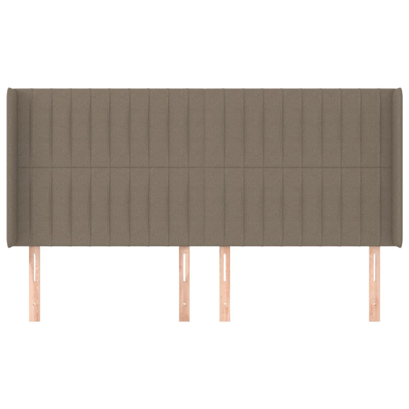 Zagłówek uszak, taupe, 183x16x118/128 cm, tkanina