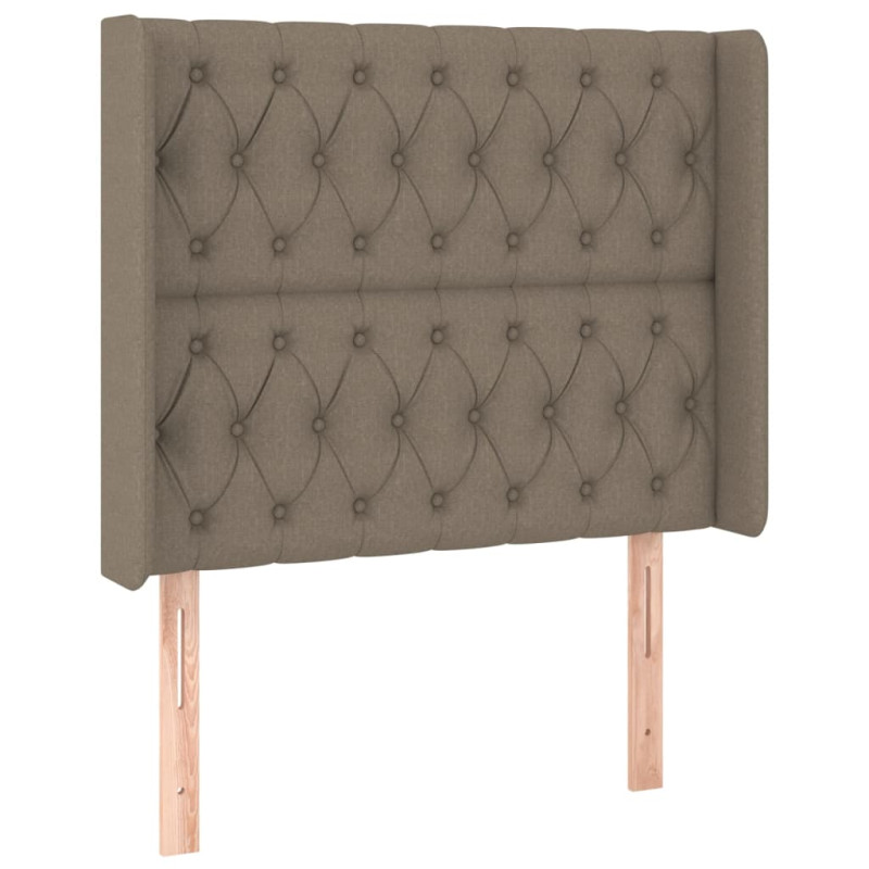 Zagłówek uszak, taupe, 103x16x118/128 cm, tkanina